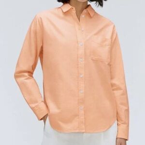 Everlane The Relaxed Oxford Shirt Apricot Organic Cotton Womens Size 4 Button Up